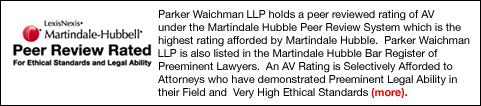 Parker Waichman Alonso LLP is an AV Rated Law Firm Under the Martindale Hubble Peer Review Rating System.